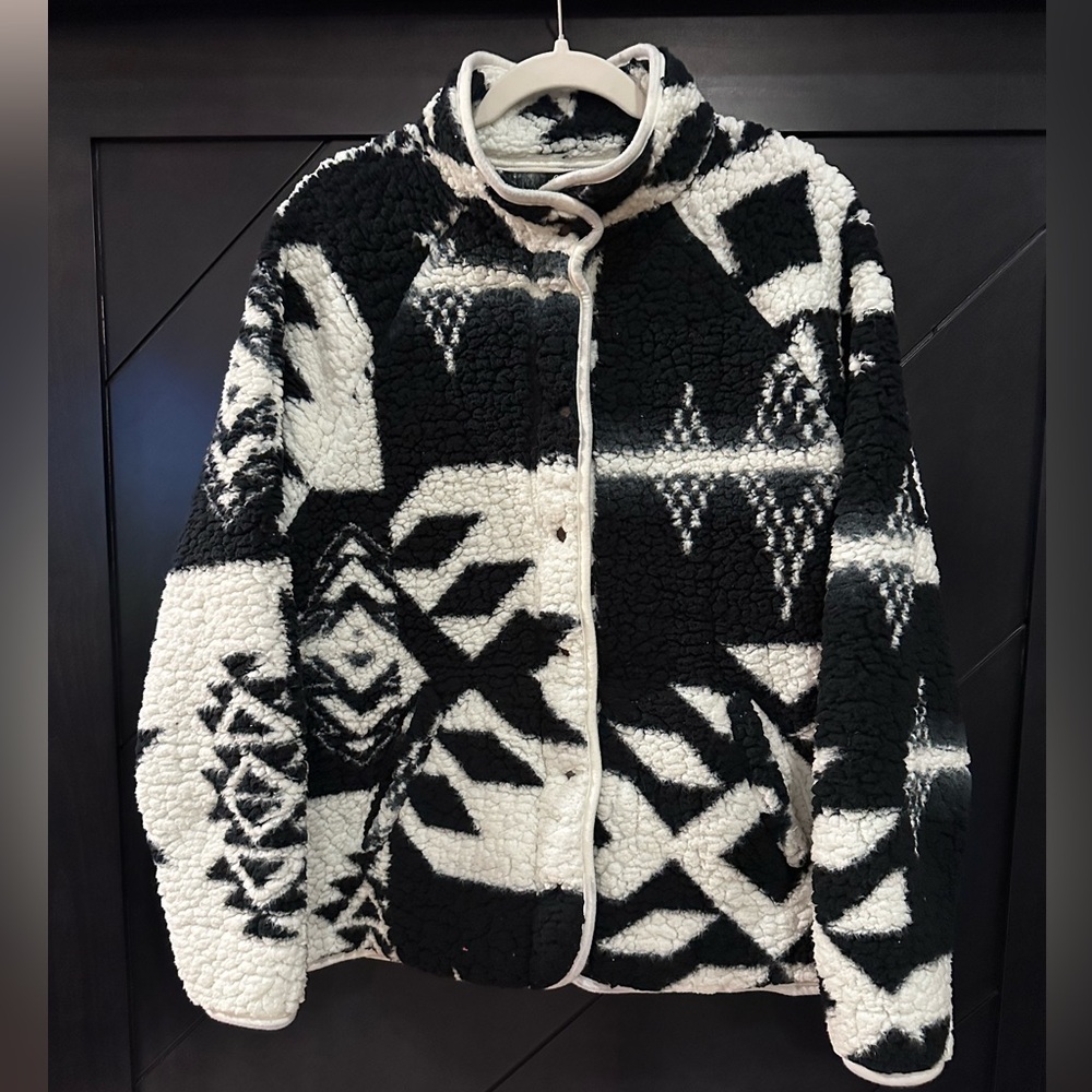 Wrangler Retro Black & White Fleece Jacket Size M